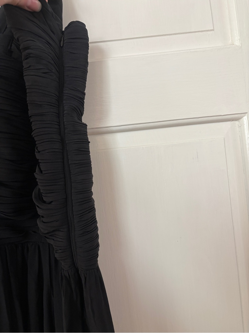 Ulla Johnson Anya Gown Noir 100% Silk Black Tie Ruched Evening Size 14 Sexy - Picture 9 of 16